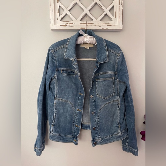 Anthropologie Pilcro Cotton Blend Distressed Denim Jacket In  Blue Size S - Picture 1 of 11